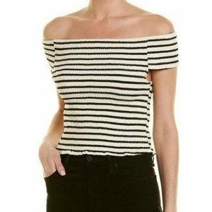 Bishop + Young Striped Off the Shoulder Tube Top